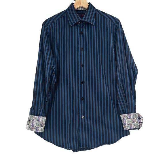 Robert Graham Mens Flip Cuff Button Up Shirt Size Medium Long Sleeves Multicolor - Picture 1 of 8